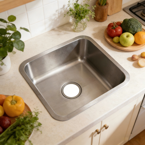 Design moderne en acier inoxydable 304 fait à la main sous le comptoir petit évier de <span class=keywords><strong>cuisine</strong></span> 44*39*20cm taille de <span class=keywords><strong>siphon</strong></span> assorti avec robinet - Product Image 5