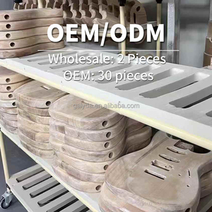Guitare électrique sans tête haut de gamme, vente directe d'usine, avec corps en acrylique transparent et manche en érable carbonisé - Product Image 6