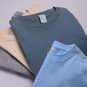 T-shirt blanc 100% coton personnalisé pour homme, t-shirt surdimensionné, tissu tricoté uni, col rond, respirant et durable - Product Image 2