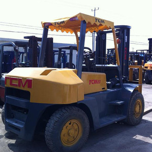USA Original 8 Ton TCM FD80 Forklift Internal Combustion Diesel Engine 4WD Solid Tire Rough Terrain <b>Used</b> for Sale - Product Image 1