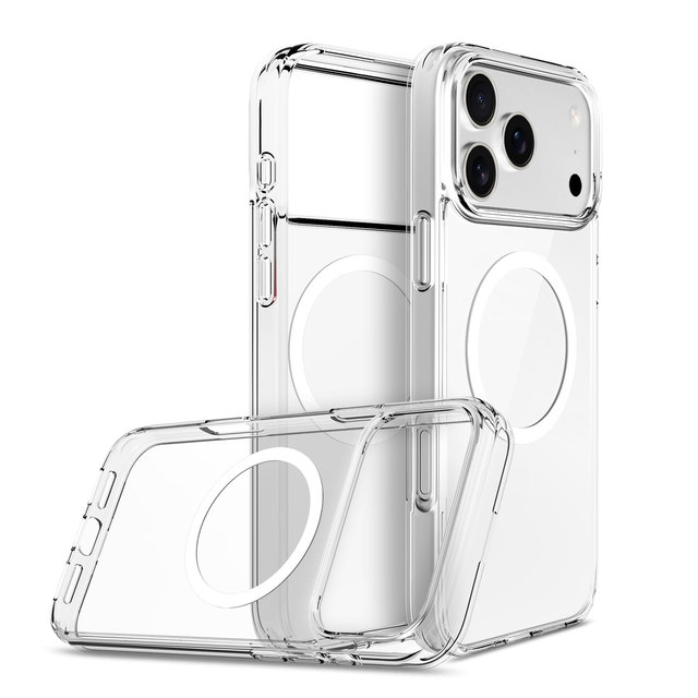 New Clear Phone case With Ai Capture Metal Button Case for iPhone 17 Pro Max Shockproof Magnetic Phone Cover for iPhone 17 Air