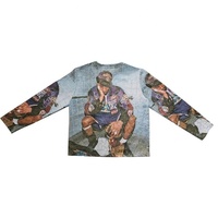 Pull en tissu tissé à manches longues Michael Basketball avec motif vintage de basket-ball, pull personnalisé pour homme