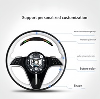 Convient pour Mercedes-Benz S350L/S320, volant en cuir blanc, modification du volant noir, volant en bois de pêche W223