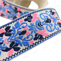 Ruban Jacquard à Motifs Ethniques Haute Ténacité, Sangle Épaisse de 5 cm pour Sacs, en Imitation Nylon et Dacron, 50 Yards/Rouleau