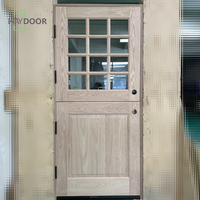 Portes d'entrée hollandaises en bois de chêne sur mesure Waydoor pour maisons, portes d'entrée principales, portes extérieures en bois avec fenêtre en verre