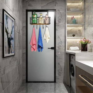 Fabricant de crochets pour porte de chambre à coucher en métal multifonction de haute qualité avec 5 crochets et <span class=keywords><strong>1</strong></span> panier - Product Image 4