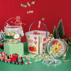 Factory Direct Sales Plastic Christmas Candy Cookies Packaging PP Jars With Logo Printing