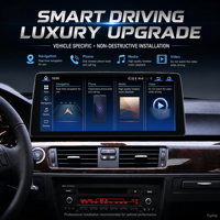 Autoradio Android 12,8 pouces HD 2400X900 Snapdragon CarPlay Auto DSP Android 15 Radio GPS Écran partagé Stéréo pour BMW E90
