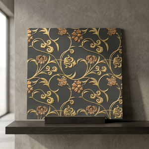 Lujosas baldosas decorativas de cerámica esmaltada dorada y plateada de 30x60cm, de tercera cocción, calidad de exportación para decoración del hogar. - Product Image 5