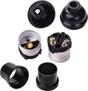 Support de lustre vintage <span class=keywords><strong>OLIP</strong></span> Edison E26/E27, douille de lampe filetée standard en bakélite, style à vis noir, garantie 1 an - Product Image 3