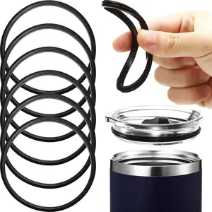 2 Pack New Compatible Replacement Black Rubber Lid Gaskets/Seals fits ONLY for 20 oz Insulated Stainless Steel Tumblers