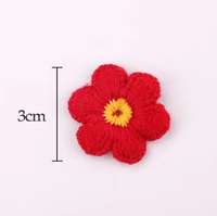 Patchs de fleurs brodés à la main colorés patchs de fleurs au crochet patchs de fleurs pour vêtements, accessoires de chapeaux
