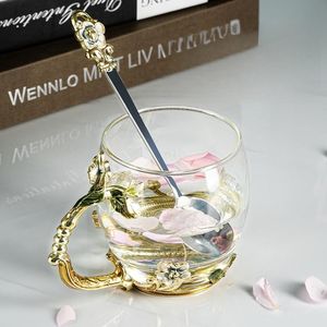 Ensemble de tasses à café et à thé en verre émaillé coloré, résistantes à la chaleur, pour la maison et le bureau, cadeau pour les amoureux - Product Image 3
