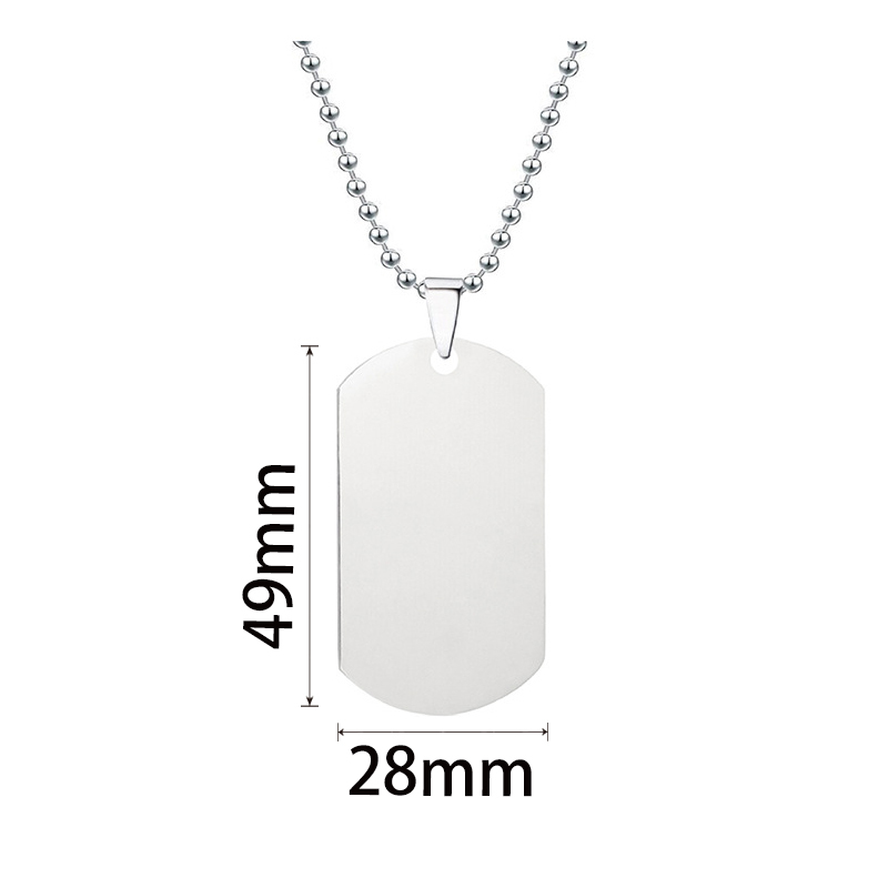 Silver 49 * 28mm+Silver round bead chain