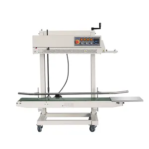 FRCM-1120L Hualian Head Adjustable Continuous Vertical Packing Band Sealer Sealing Machine Plastic Bags Pouch 12m/min 0-300 40*2
