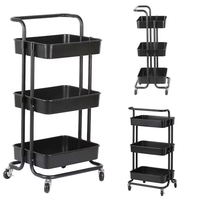 Chariot de beauté pliable en métal avec roulettes pour salon de coiffure et usage domestique