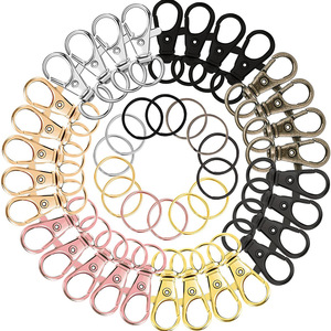 100 crochets porte-clés avec anneaux pivotants, fermoirs mousquetons, anneaux métalliques pour jouets, fabrication de bijoux, artisanat, anneaux de porte-clés - Product Image 3