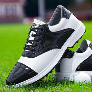 Chaussures <span class=keywords><strong>de</strong></span> golf confortables et légères pour hommes Panneaux en cuir verni microfibre Semelle extérieure en caoutchouc antidérapante pour un swing stable Caractéristiques souples - Product Image 3