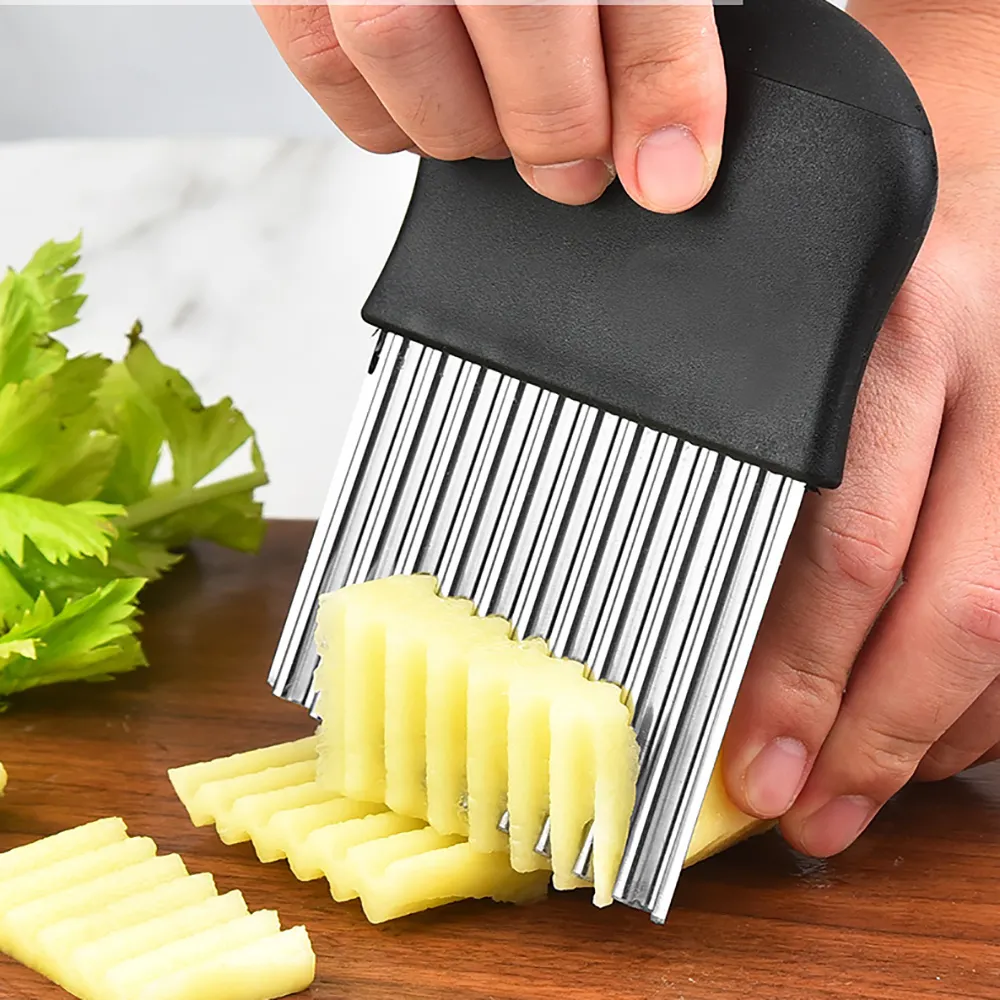 Mascot Potato Crinkle Cutter Practical Hand Press Vegetable Chopper Shredded Carrot Kitchen Accessories With Wave Shape Knife