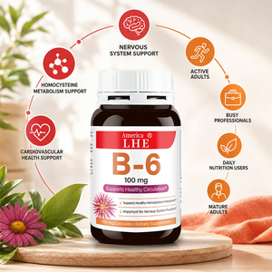 ผู้ผลิตวิตามินบี 6 ยี่ห้อ Shecome สำหรับบำรุงระบบประสาทและหัวใจ บรรจุ 100 แคปซูลวิตามินบี 6 - Product Image 2