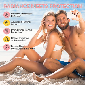 Solution Autobronzante Liquide à <span class=keywords><strong>Boire</strong></span> Goût Fraise Naturelle Végétalienne Marque Blanche – Complément Soin de la Peau pour Adolescents - Product Image 2