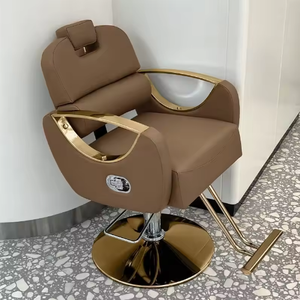 Sillón de Barbería de Cuero Sintético, Reclinable, Giratorio, Ajustable en Altura, Diseño Moderno, Muebles de Barbería al por Mayor - Product Image 3