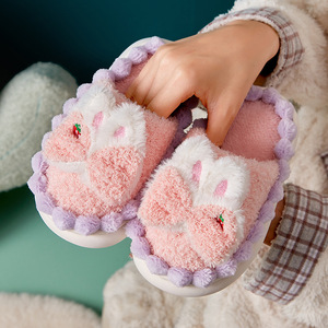 Chaussons d'intérieur en coton peluche mignons pour enfants, collection Automne Hiver 2024 – Confortables, antidérapants, à plateforme, chauds et doux - Product Image 5