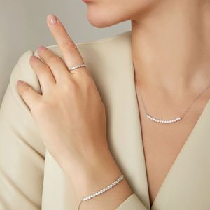 Ensemble de bijoux classiques en moissanite plaqué rhodium argenté en gros avec bracelet - Product Image 5
