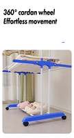 Accueil Pliant Télescopique Au Sol Double Pôle Porte-Vêtements Pliable accrocher Tissu Séchoir En Métal Fer Séchoir À Vêtements Rack