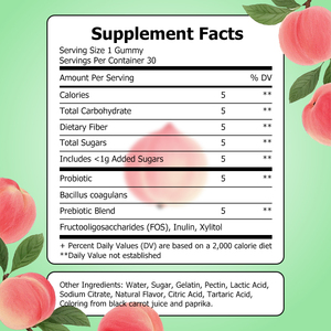 Gomitas Probióticas y Prebióticas Oem Odm, Carbohidratos Totales o Sabores, Promueven la Salud Intestinal, Apoyan la Absorción Digestiva e Inmunológica - Product Image 2