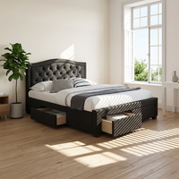 Ensemble de meubles de chambre à coucher modernes de luxe queen size et king size Lit doux avec fonctions de rangement