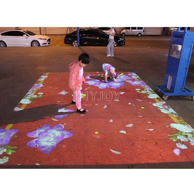 Système de projection d'hologramme publicitaire 3D, objet interactif mobile de sol, pour affichage publicitaire