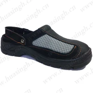 Ywq รองเท้าเซฟตี้ผ้าตาข่ายระบายอากาศได้ดีพร้อมเข็มขัดปรับได้หัวรองเท้าเหล็ก HSB222รองเท้าแตะเพื่อความปลอดภัยทนทานกันกระแทก