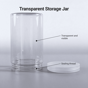 Hũ nhựa PET 800ml miệng rộng, có thể niêm phong, dùng để đựng hạt khô, bánh quy, kẹo và đồ ăn nhẹ, trong suốt, đạt chuẩn thực phẩm - Product Image 1