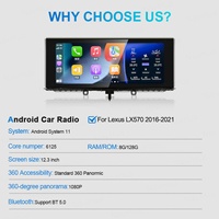 Radio para Auto Navihua de 12.3 Pulgadas con Carplay, GPS, Navegación, Reproductor Multimedia de Video, Pantalla, Sistema de Audio para Lexus LX570 2016-2021