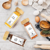 Bouteilles distributrices de 120 ml, pots à épices en verre scellés, outil de stockage, réservoir transparent, pot de conservation alimentaire avec couvercles en bois d'acacia