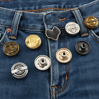 Boutons personnalisés gravés avec logo, en alliage de zinc, laiton, métal, 12mm-20mm, rivets en strass dorés, boutons pour jeans en denim, pour vêtements, Baju Melayu