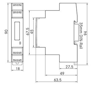 DDSF1946-1P digitale modbus monofase din tariffa misuratore di energia ferroviaria - Product Image 4