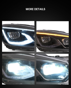 Faros Delanteros LED Secuenciales para VW Golf 6 MK6 2010-2014, Conjunto <span class=keywords><strong>de</strong></span> Lámparas Delanteras <span class=keywords><strong>con</strong></span> Señal <span class=keywords><strong>de</strong></span> Giro Dinámica, DRL, Proyector, Volkswagen VI - Product Image 6