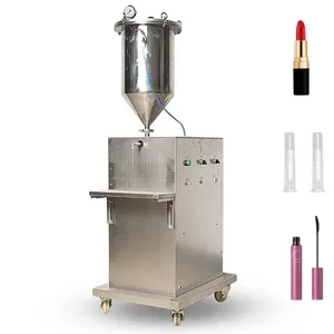 Máquina semiautomática de líquido para pasta gruesa cosmética, esmalte de uñas de pequeño volumen, lápiz labial, delineador de ojos, máscara rellenadora