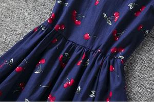 Vestido de Niña con Estampado de Cerezas, Sin Mangas, Ropa Infantil de Verano, Vestido Tipo A de Una Pieza, Gran Venta - Product Image 5