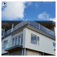 Rampe en verre sans cadre moderne avec fixations à tige, balustrade en verre et acier inoxydable pour escalier et clôture de piscine
