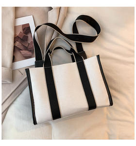 2025 nuove <span class=keywords><strong>tendenze</strong></span> da donna borsa per lo Shopping in tela di cotone grande borsa a tracolla con Logo personalizzato con cerniera portatile e pieghevole - Product Image 5