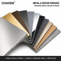 Panneau en nid d'abeille miroir personnalisé, fini en aluminium composite, matériau de construction mural pour produits métalliques