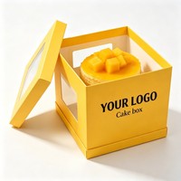 Cajas de Papel Impresas Personalizadas con Ventanas Transparentes para Pasteles y Repostería, Material de Grado Alimenticio, Caja Portátil para Pasteles/Postres