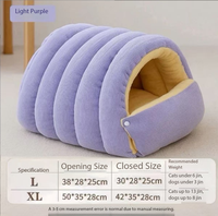 Nouveau lit pour chat automne-hiver : Maison pour chat fermée, amovible et lavable, pour la sécurité et la chaleur hivernale, nid de sommeil pour animaux de compagnie.
