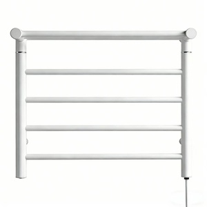 Sèche-serviettes mural chauffant en acier inoxydable blanc avec fibre de carbone, étanche IPX6, 45W, prise européenne, pour salle de sport - Product Image 1