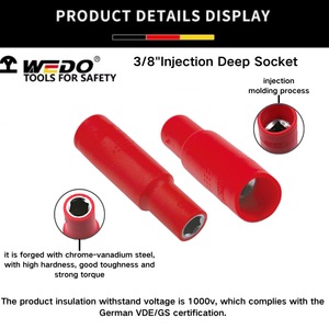 Wedo VDE GS ใบรับรอง AC 1000V <span class=keywords><strong>Dr</strong></span>. 3/8 "ซ็อกเก็ตลึกแบบฉีด - Product Image 4
