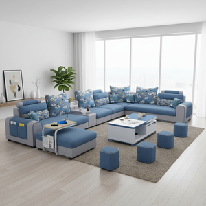 Divano componibile a U con pouf e poggiatesta regolabile, set divano modulare Cloud con contenitore <span class=keywords><strong>per</strong></span> <span class=keywords><strong>soggiorno</strong></span> e arredamento casa - Product Image 5