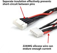 Adaptateur de câble d'extension de chargeur d'équilibre de batterie RC JST-XH 2S/3S/4S/5S/6S pour drone avec matériau en silicone, longueur personnalisée